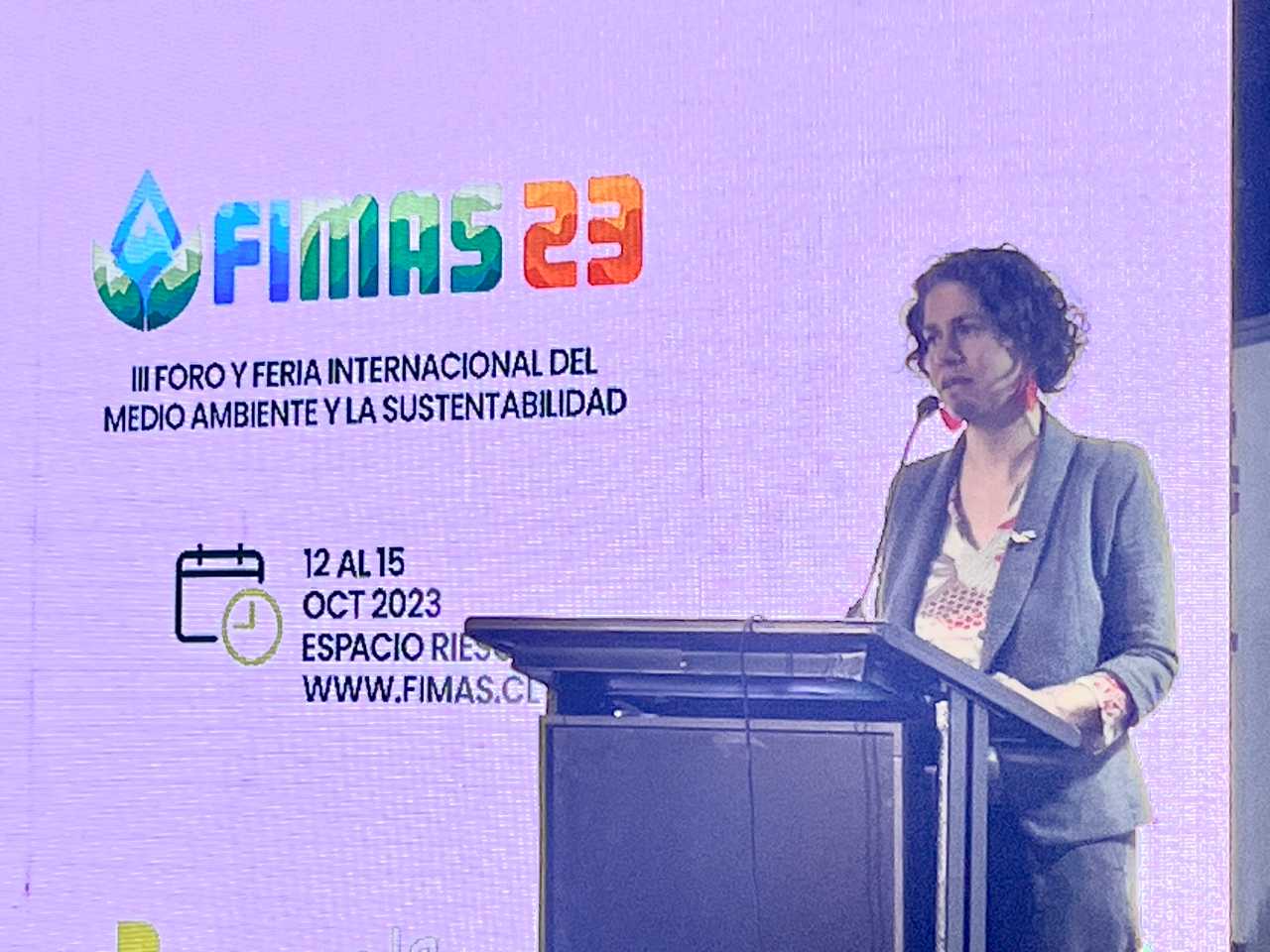 Ministra de medio ambiente, Maisa Rojas, en Fimas 23